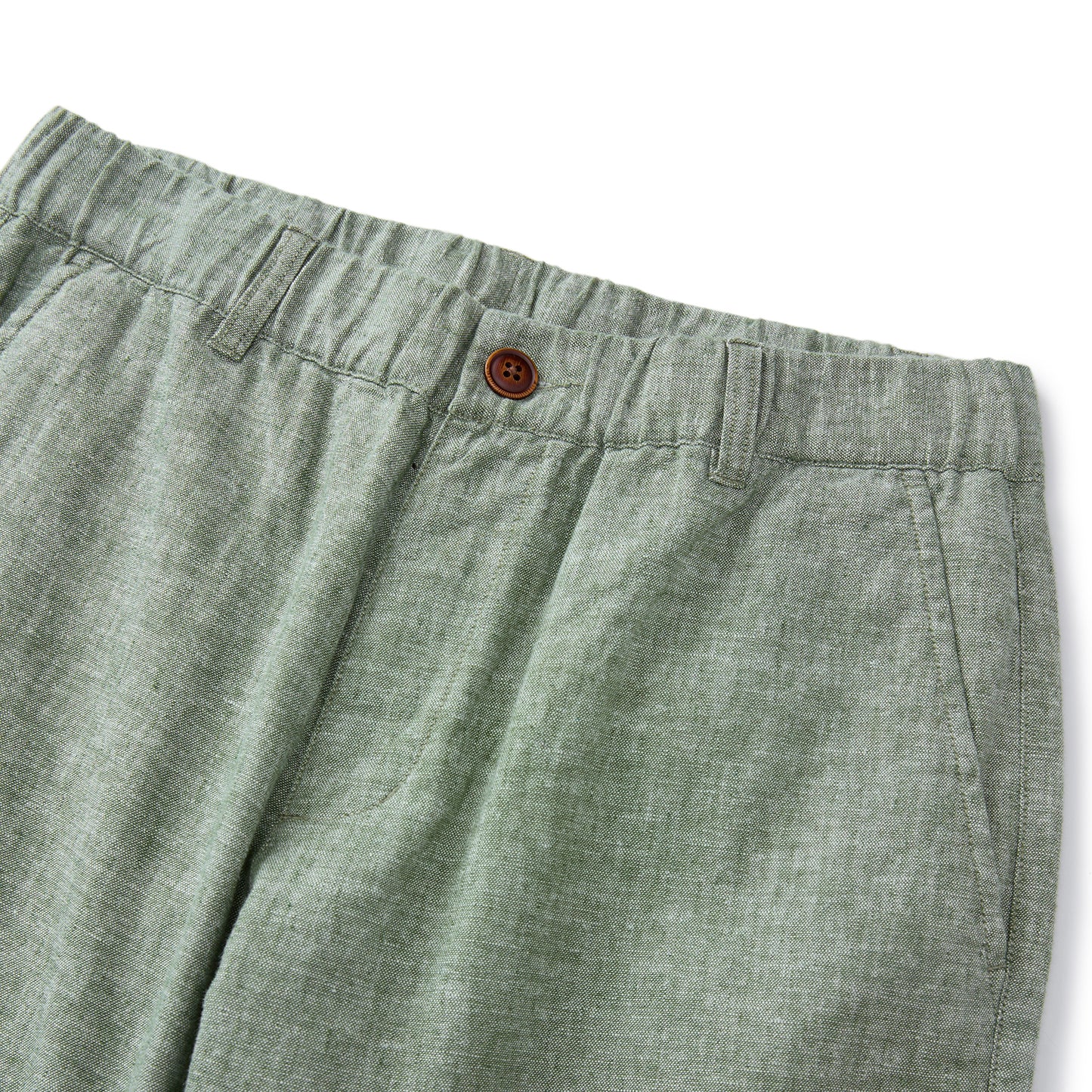 Men's Linen Cotton Bermuda Shorts: Slim Fit, Elastic Waist