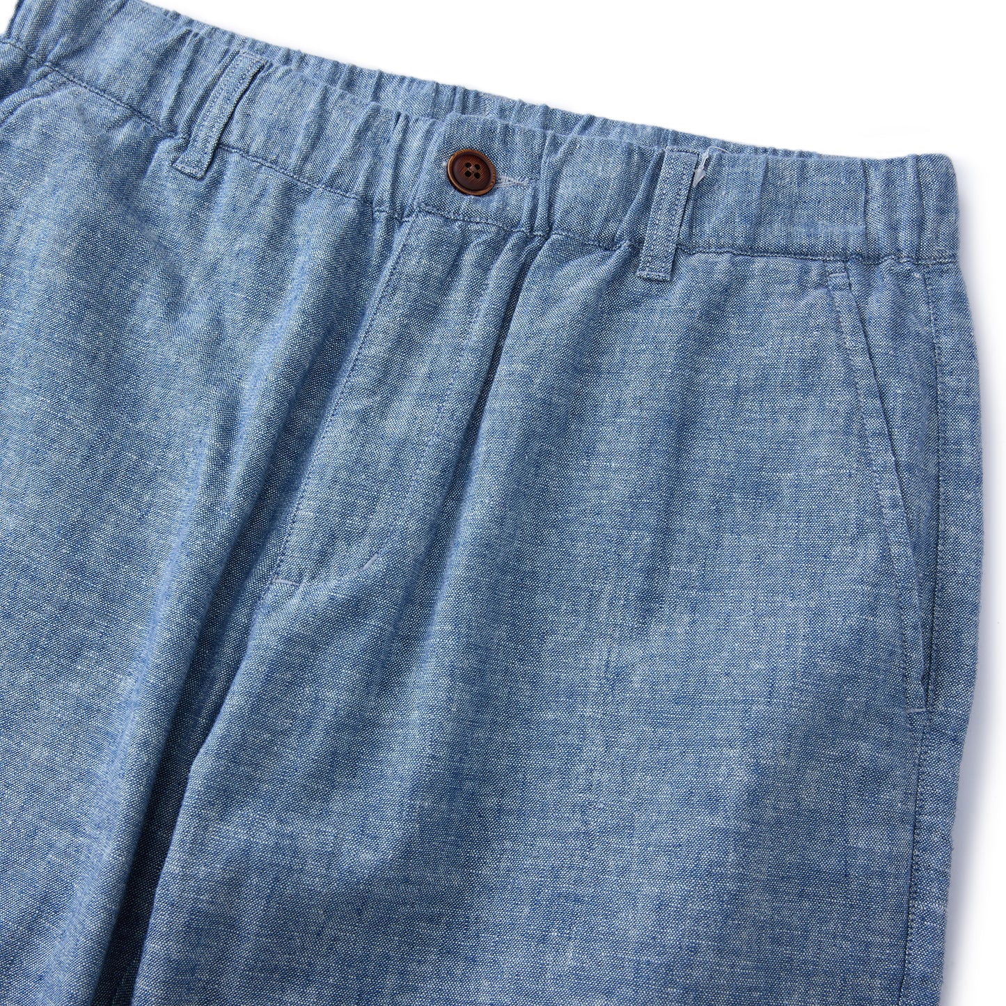 Men's Linen Cotton Bermuda Shorts: Slim Fit, Elastic Waist