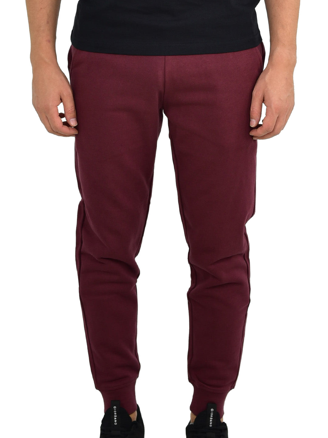 Giordano Men's French Terry Joggers-Red