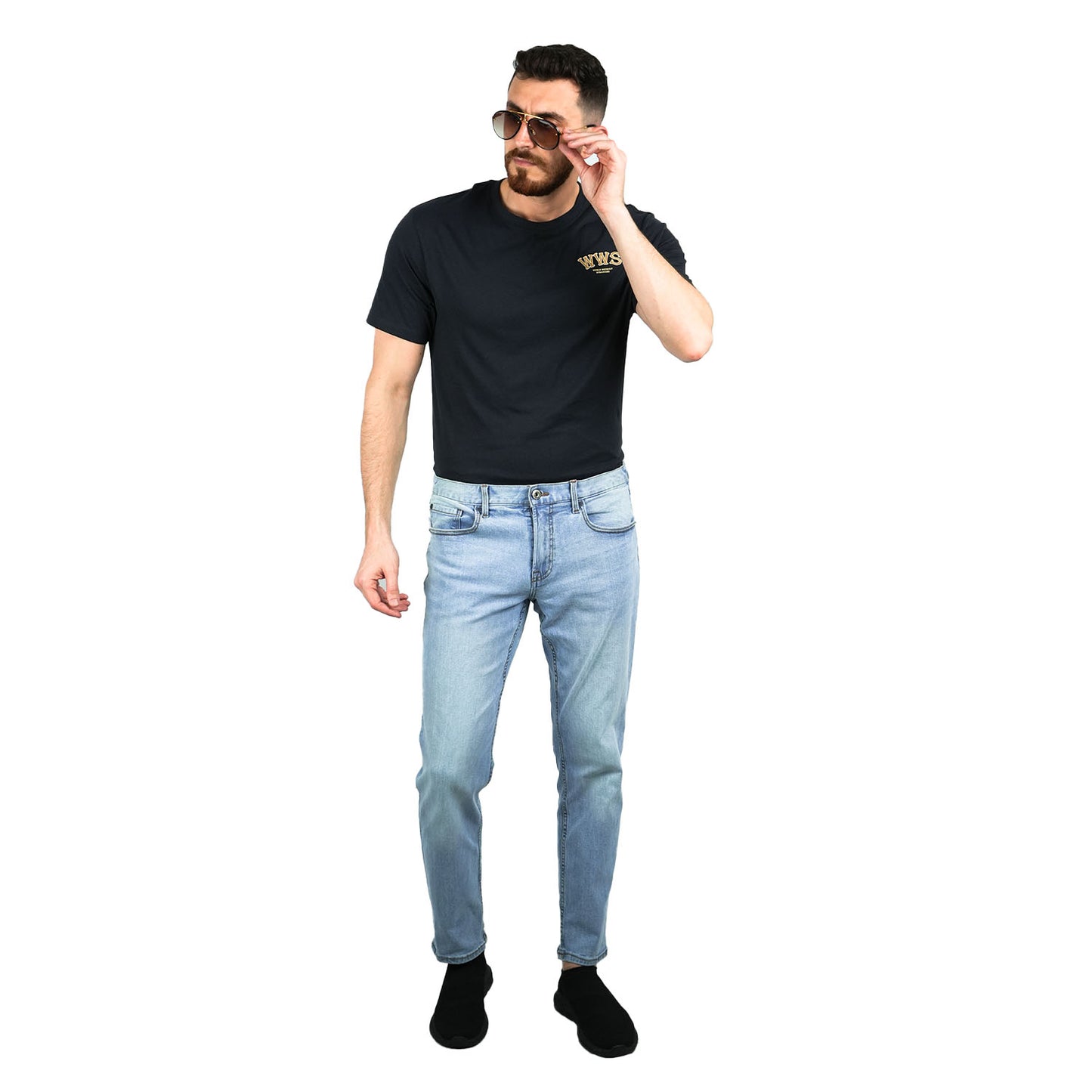 بنطلون جينز رجالي ضيق ومدبب