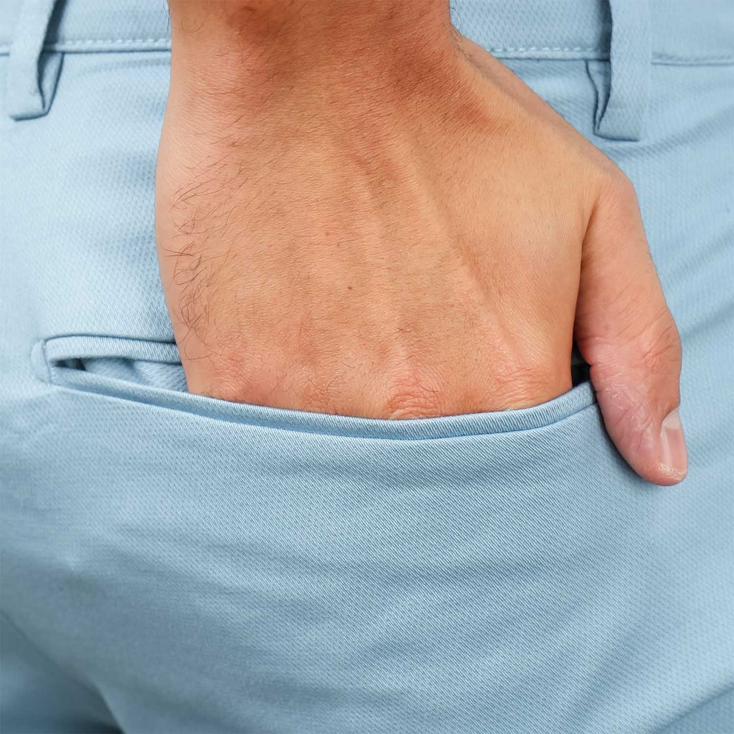 بنطلون كاكي رجالي من القطن المائل بقصة ضيقة ومنخفضة الارتفاع