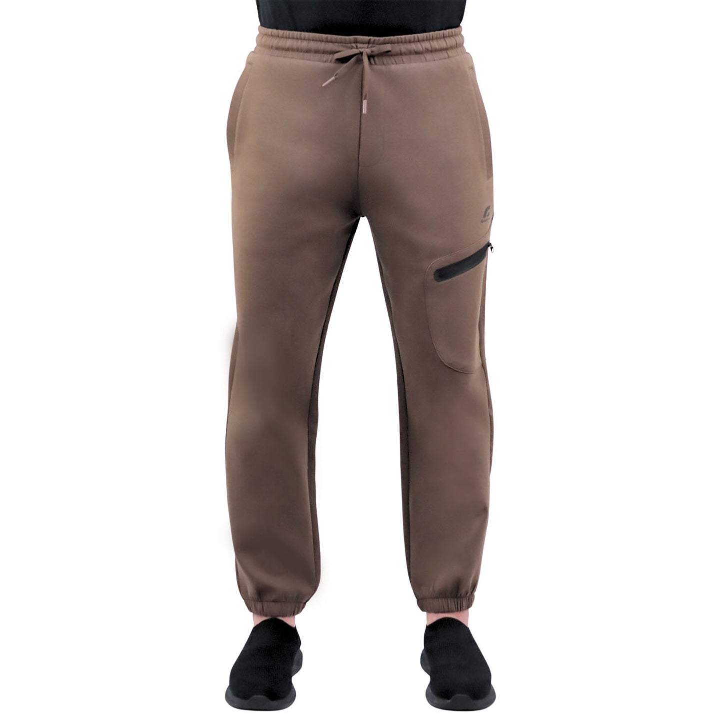 Giordano Men's G-Motion Air Double Knit Joggers - Relaxed Tapered Fit-Brown