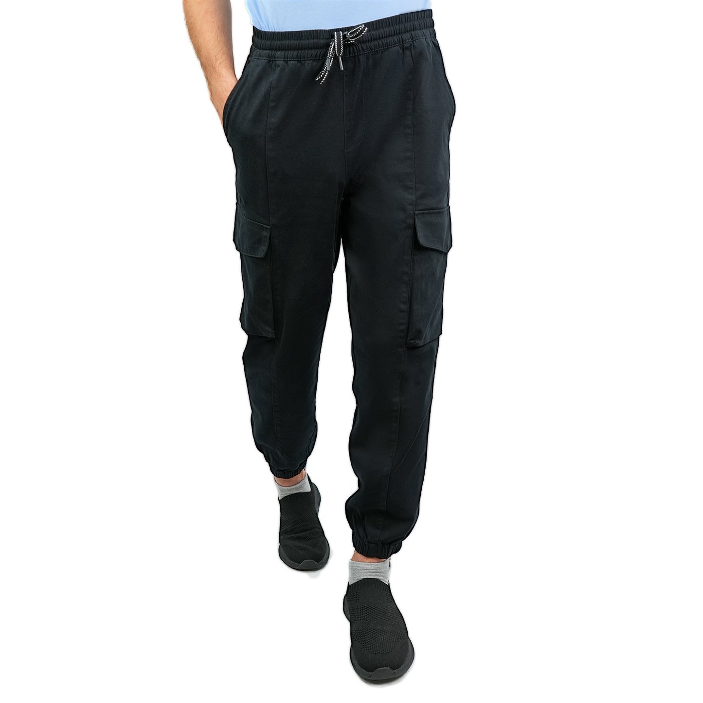 Men's Khaki Pants: Relax Fit, Elastic Waist, Stretch Twill