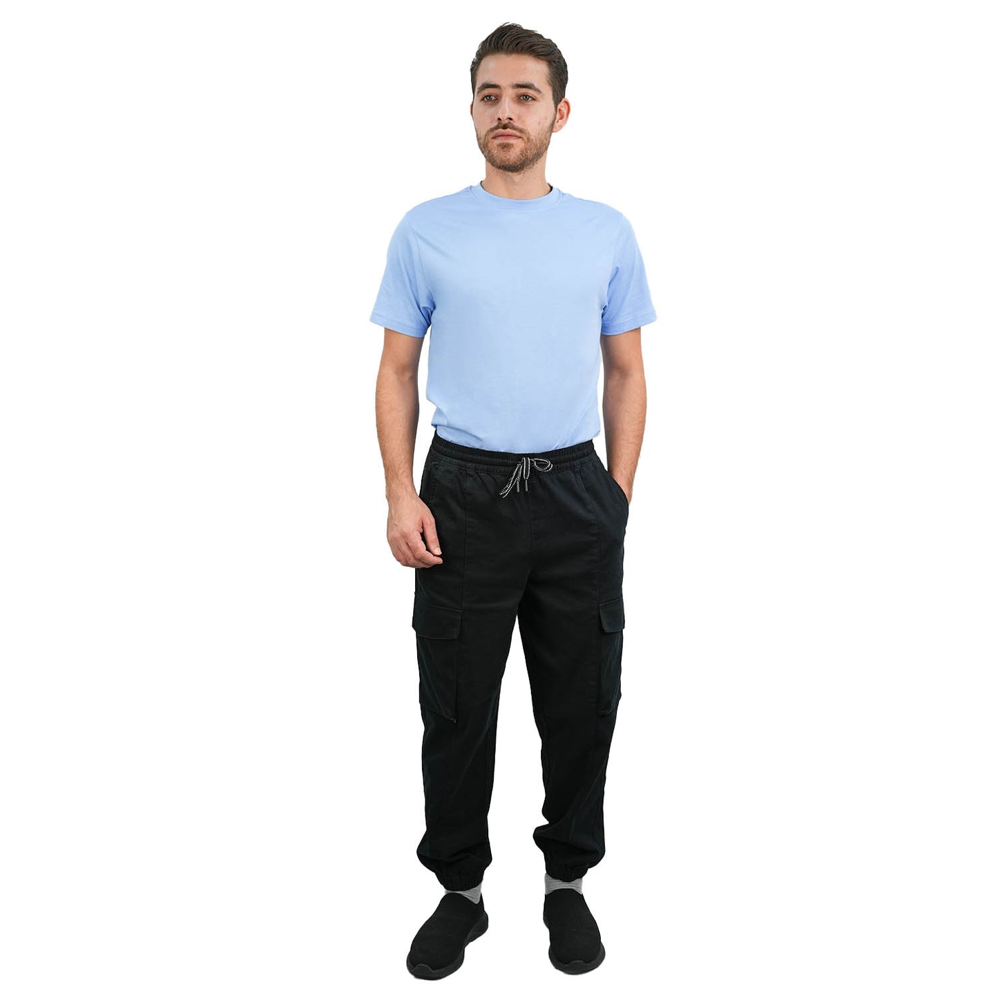 Men's Khaki Pants: Relax Fit, Elastic Waist, Stretch Twill