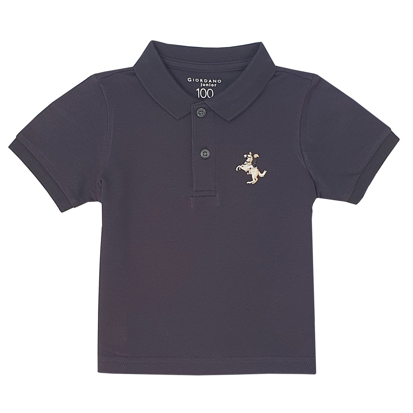 Giordano Junior Polo With Small Napoleon Logo-Black
