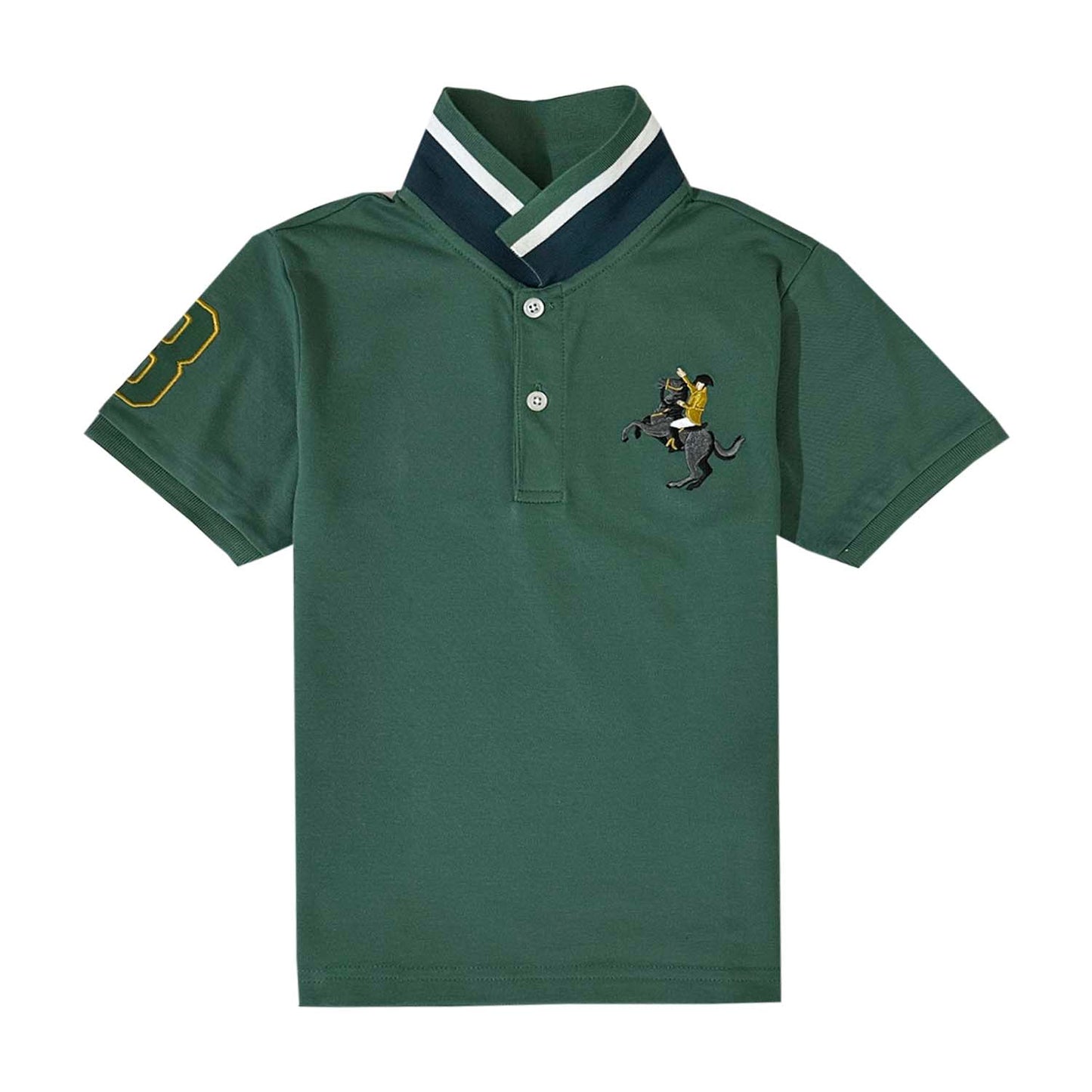 Giordano Kids' Embroidered Napoleon Polo-Green