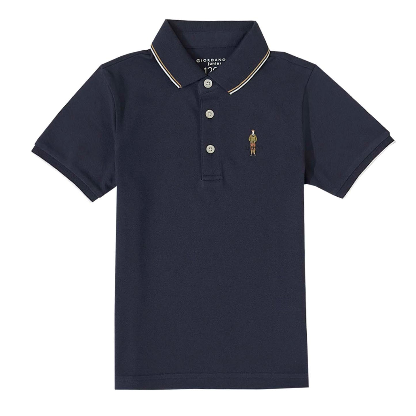 Giordano Kids' Classic Cotton Polo Shirt | Slim Fit, Soft & Breathable-Blue