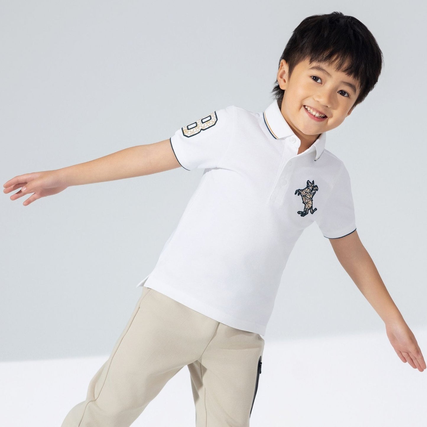 Kids' Napoleon Polo: Classic Piqué, Bold Embroidery, All-Day Comfort