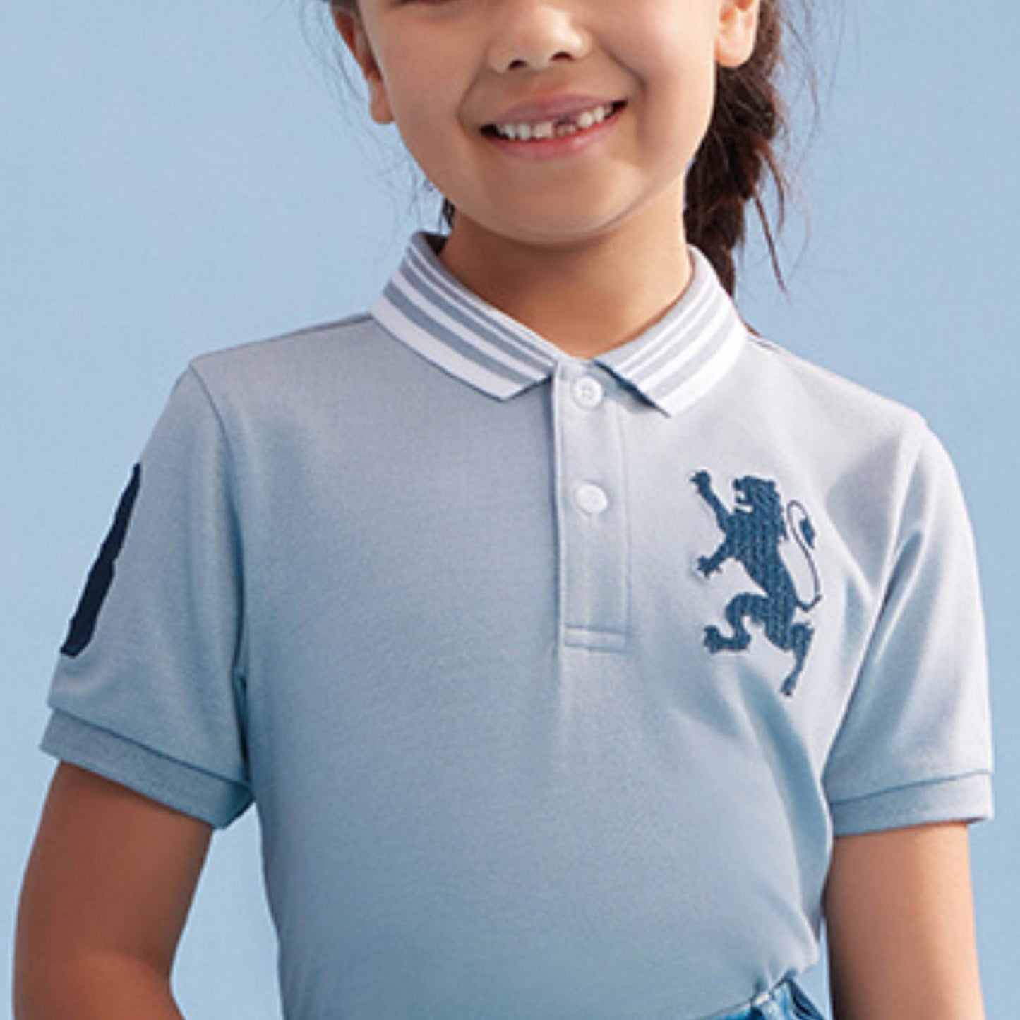 Kids' Lion Polo: 3D Embroidery, Comfort Piqué, Classic Style