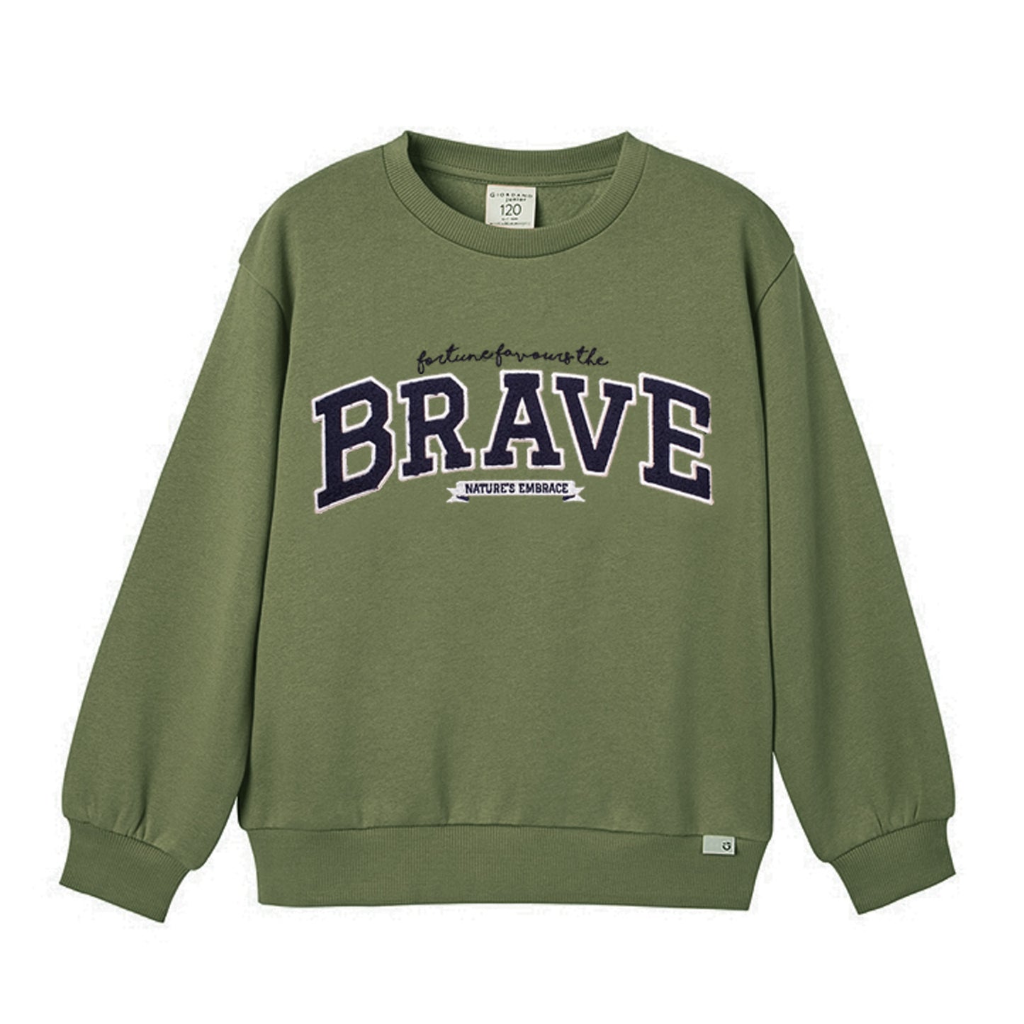 Giordano Kids' Cozy Crewneck Sweatshirt-Green