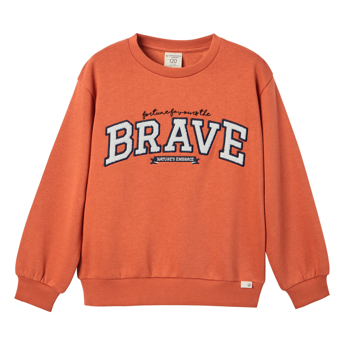 Giordano Kids' Cozy Crewneck Sweatshirt-Orange