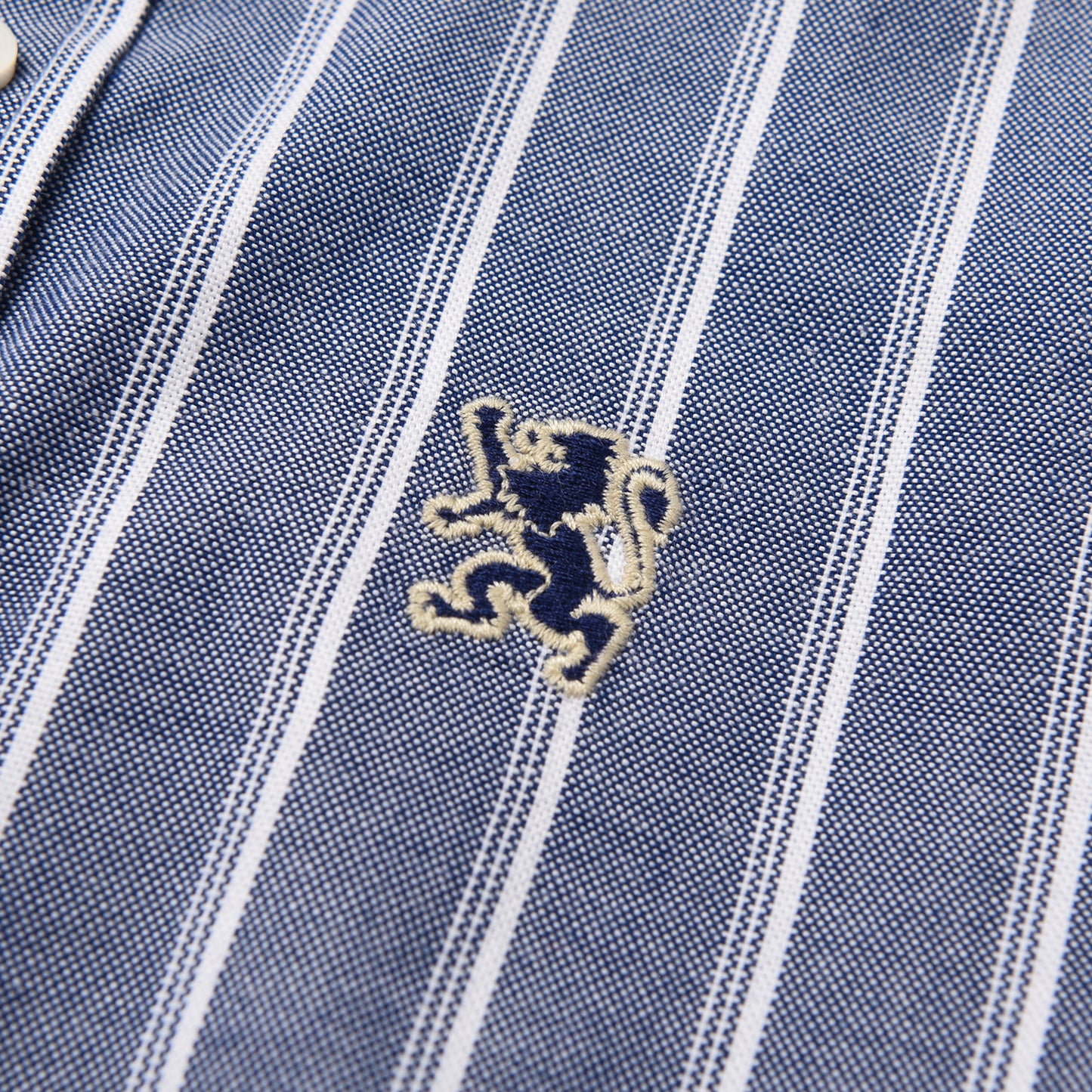 Junior Cotton Oxford Full Opening Long Sleeve Slim Fit Embroidery Garment Wash Shirt