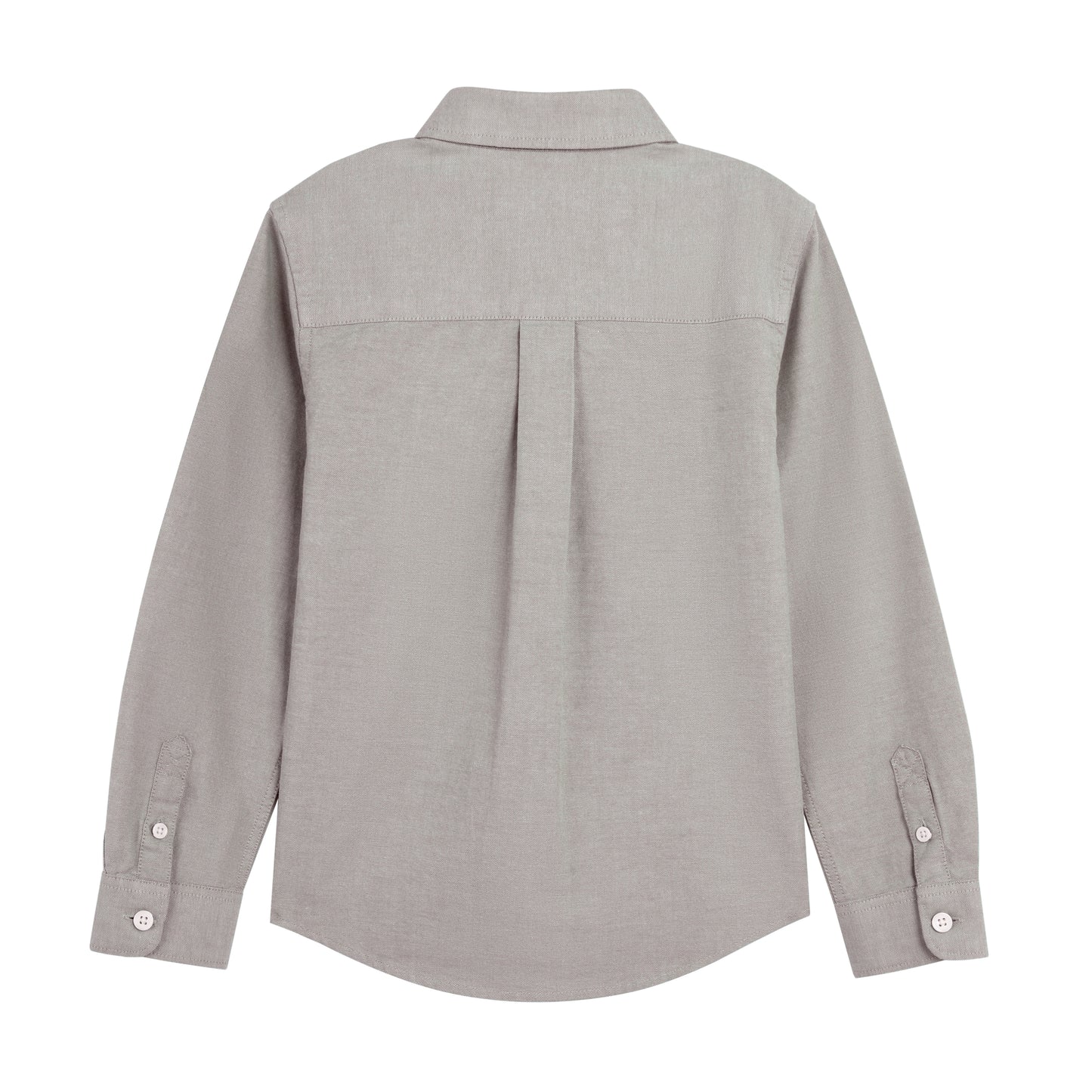 Junior Cotton Oxford Full Opening Long Sleeve Slim Fit Embroidery Garment Wash Shirt