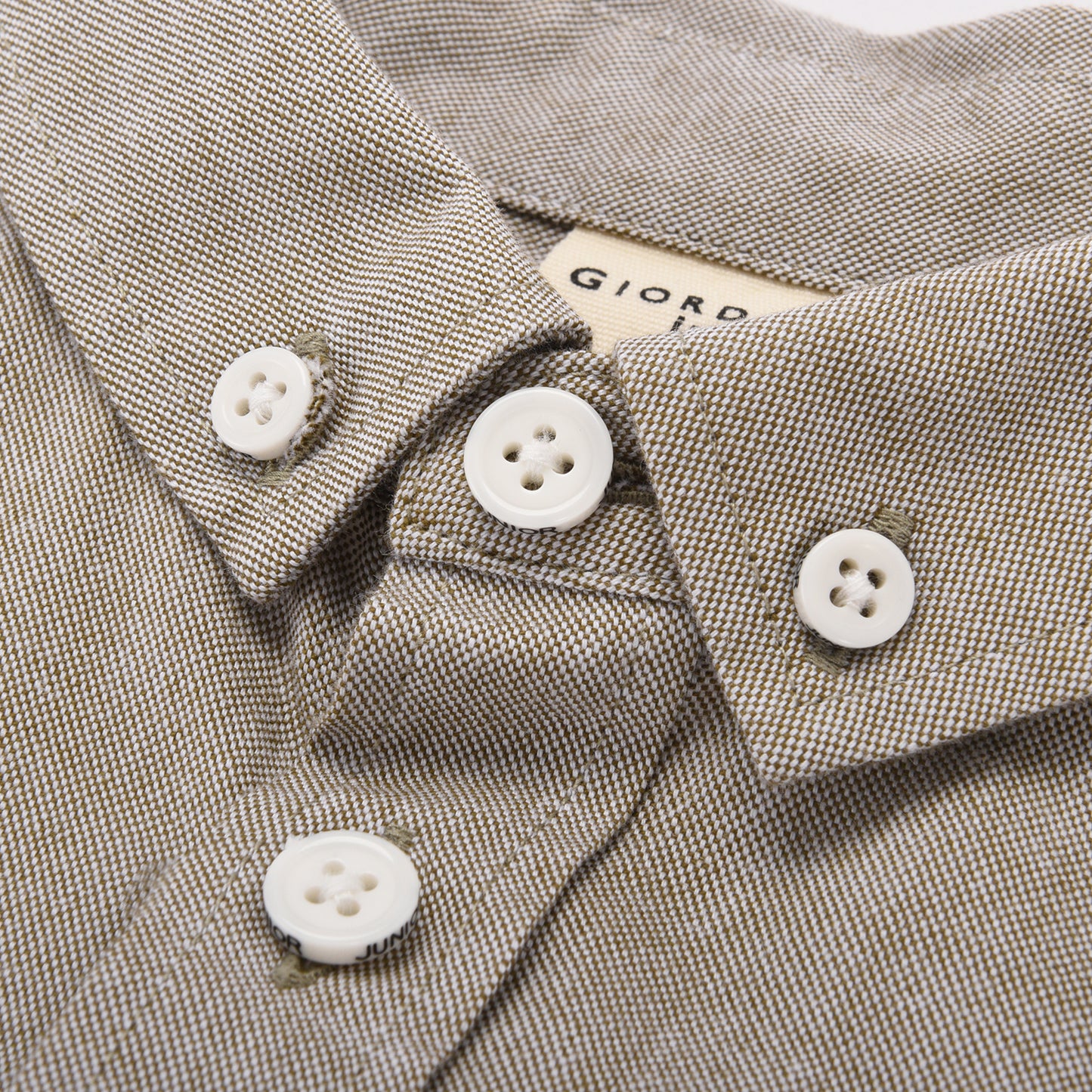 Junior Cotton Oxford Full Opening Long Sleeve Slim Fit Embroidery Garment Wash Shirt