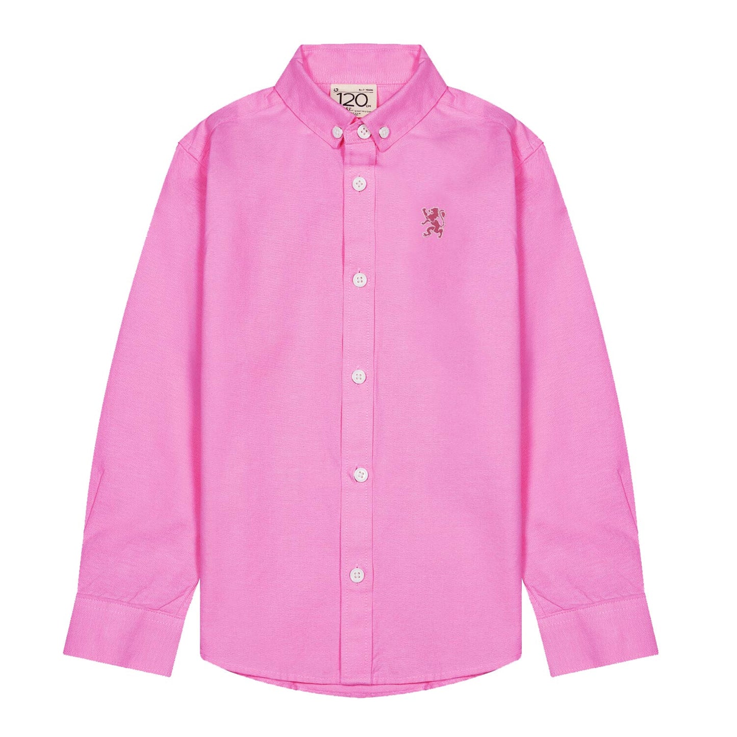 Kids' Cotton Oxford Shirt: Full Button, Embroidered & Garment Washed