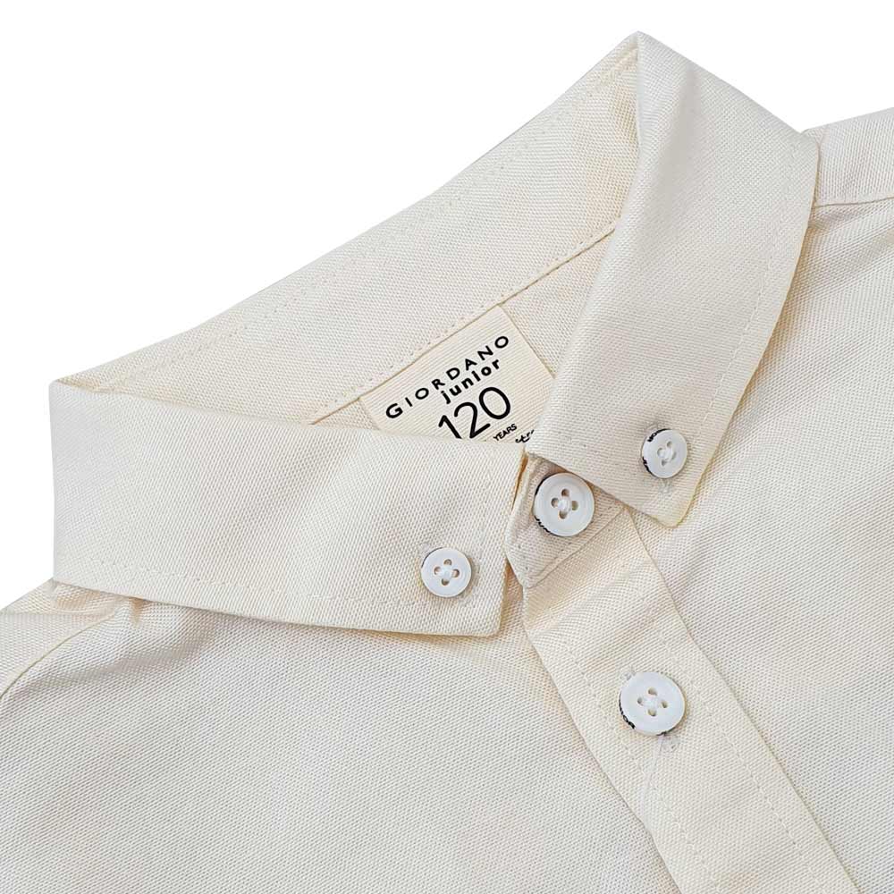 Kids' Cotton Oxford Shirt: Full Button, Embroidered & Garment Washed