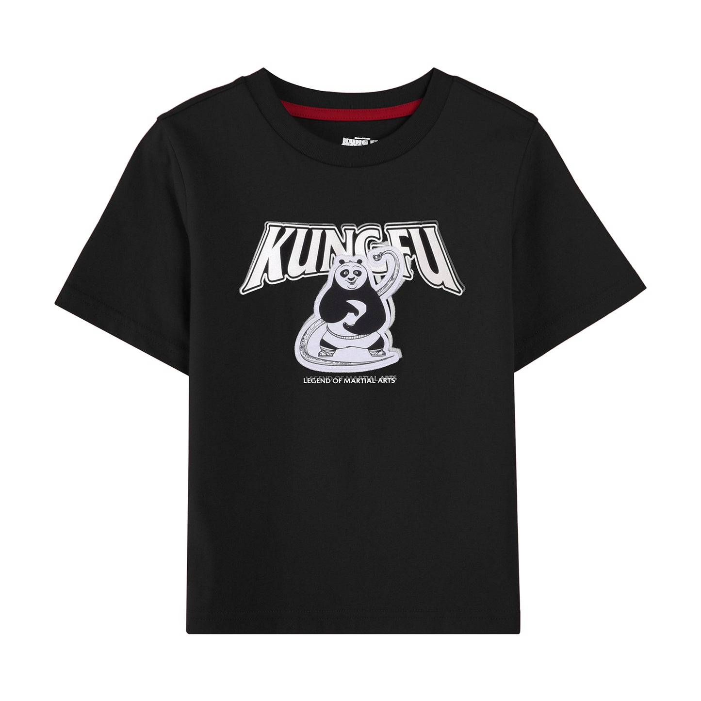 Giordano Kids Kung Fu Panda Series Cotton Jersey Crewneck Print Tee-Black