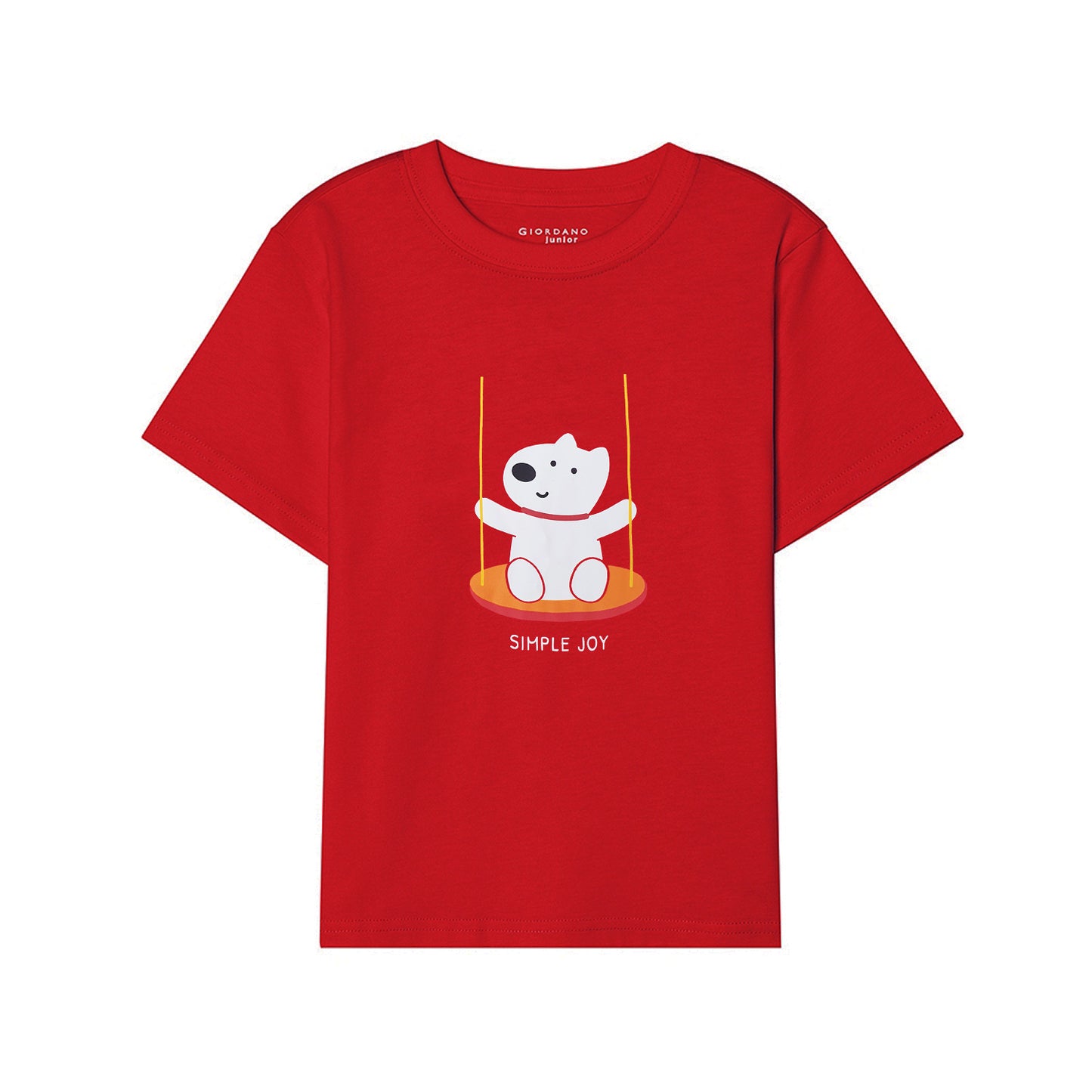 Giordano Junior Cotton Jersey Print Tee: Soft & Stylish-Red