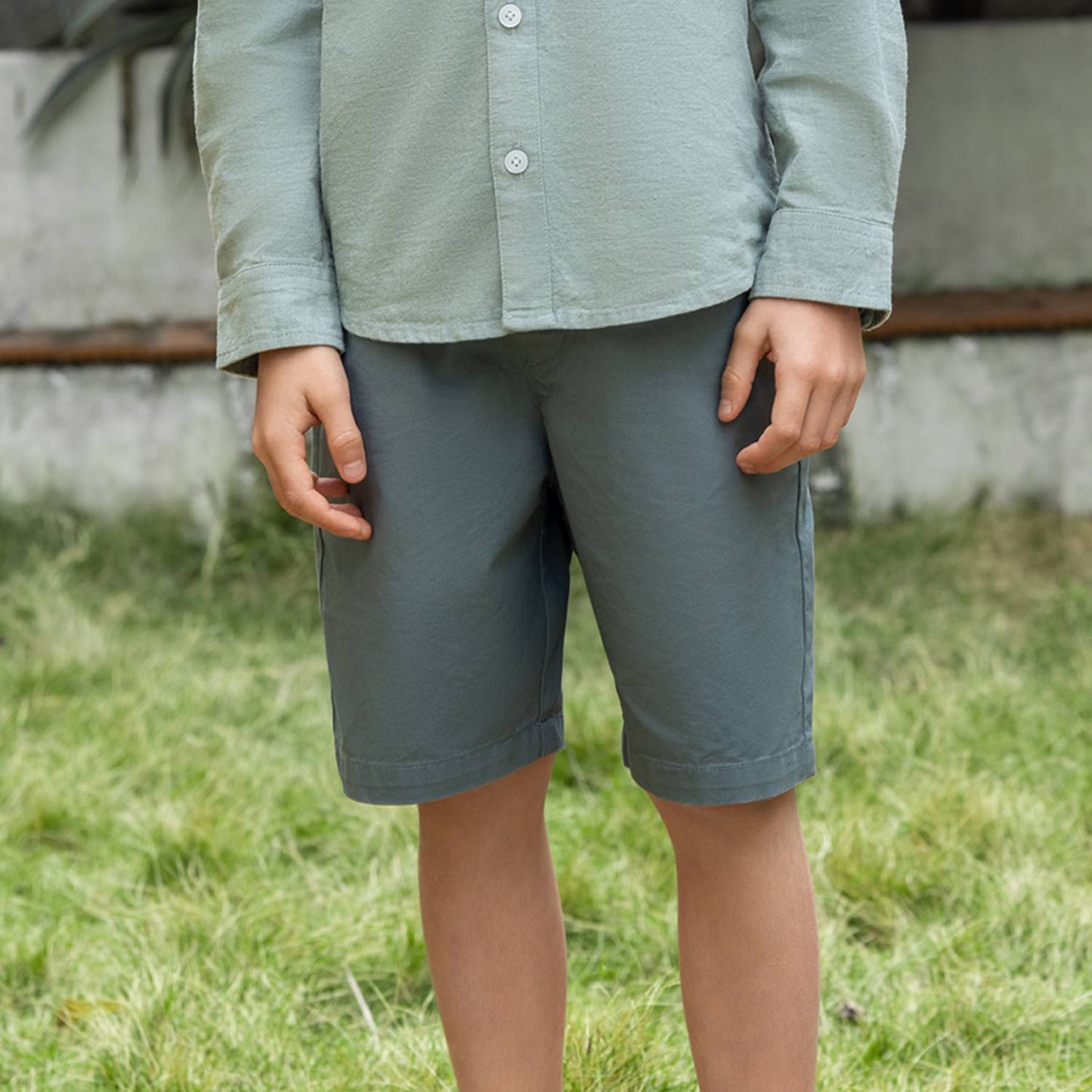 Giordano Junior's Drawstring Shorts-Green