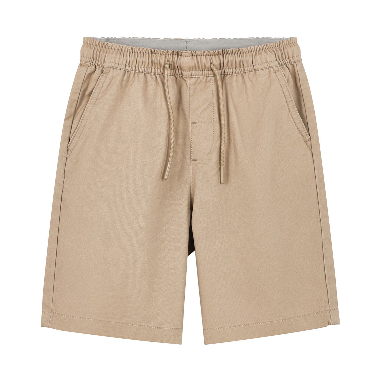 Kids Cotton Twill Tapered Elastic Waist Shorts