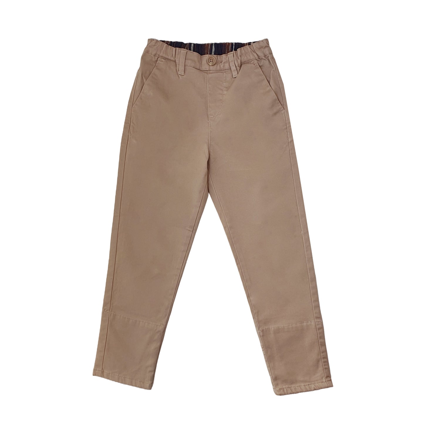 Giordano Junior Twill Stretch Mid Rise Regular Tapered Fit Elastic Waist Pants-Brown