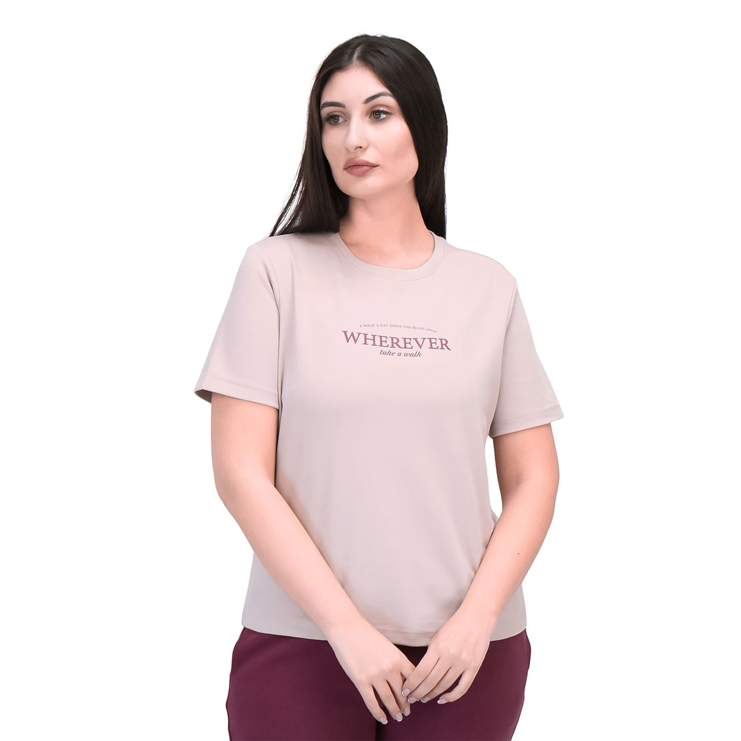 Giordano Women's Print Tee-Pink