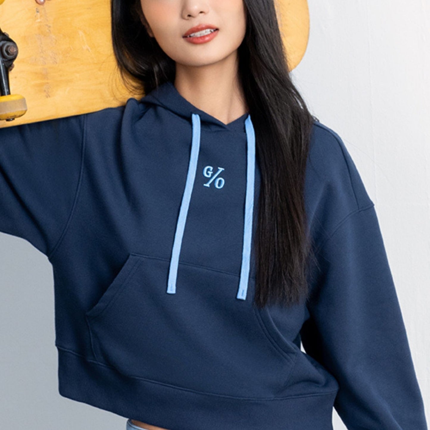 Women’s Loose Fit French Terry Hoodie With Embroidery