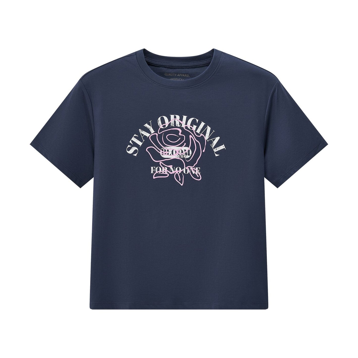 Women's Boyfriend Fit Cotton-Polyester Crew Neck Print Tee