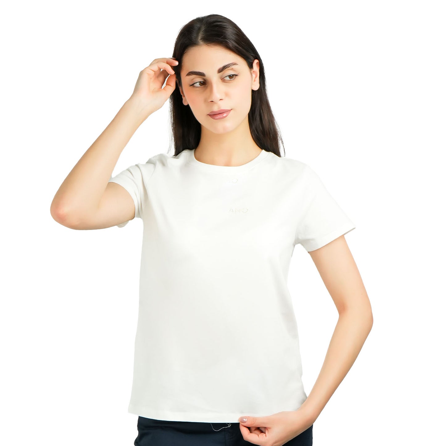 Women's Cotton Jersey Crewneck Short-Sleeve Comfort Fit Signature Print Tee