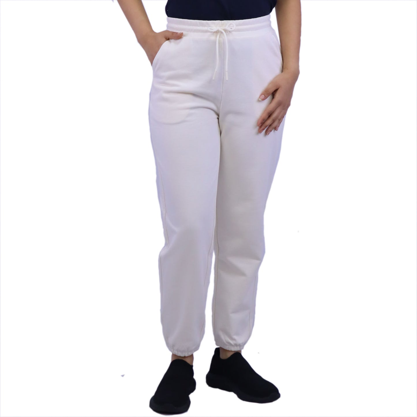 Giordano Women's French Terry Knit Joggers-White