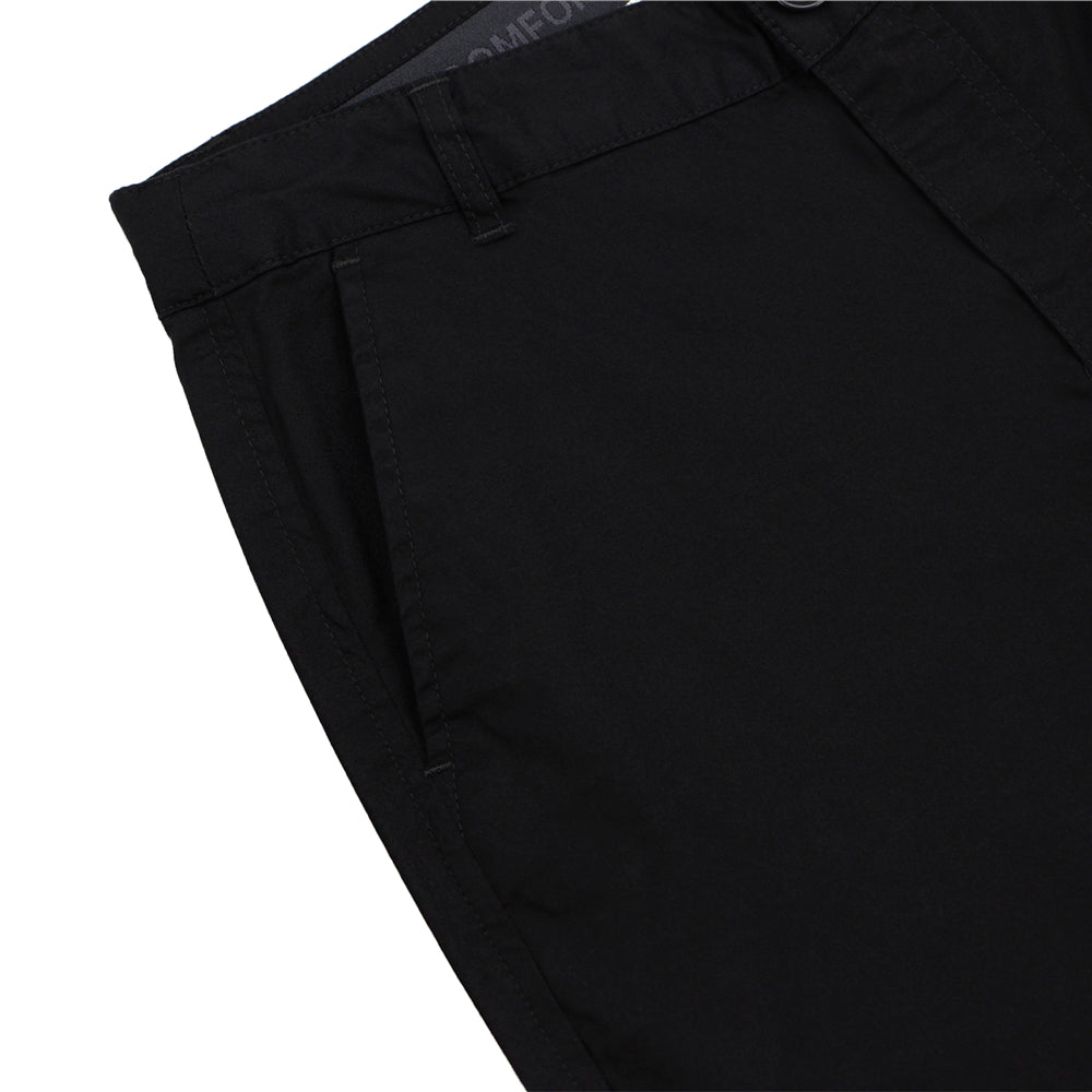 Women's Cotton Elastane Twill Mid Rise Elastic Waist Pants
