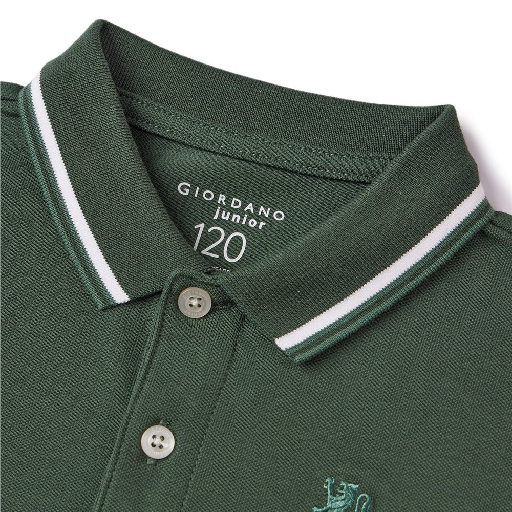 Junior's Slim Fit Cotton Pique Signature Embroidery Polo - Giordano