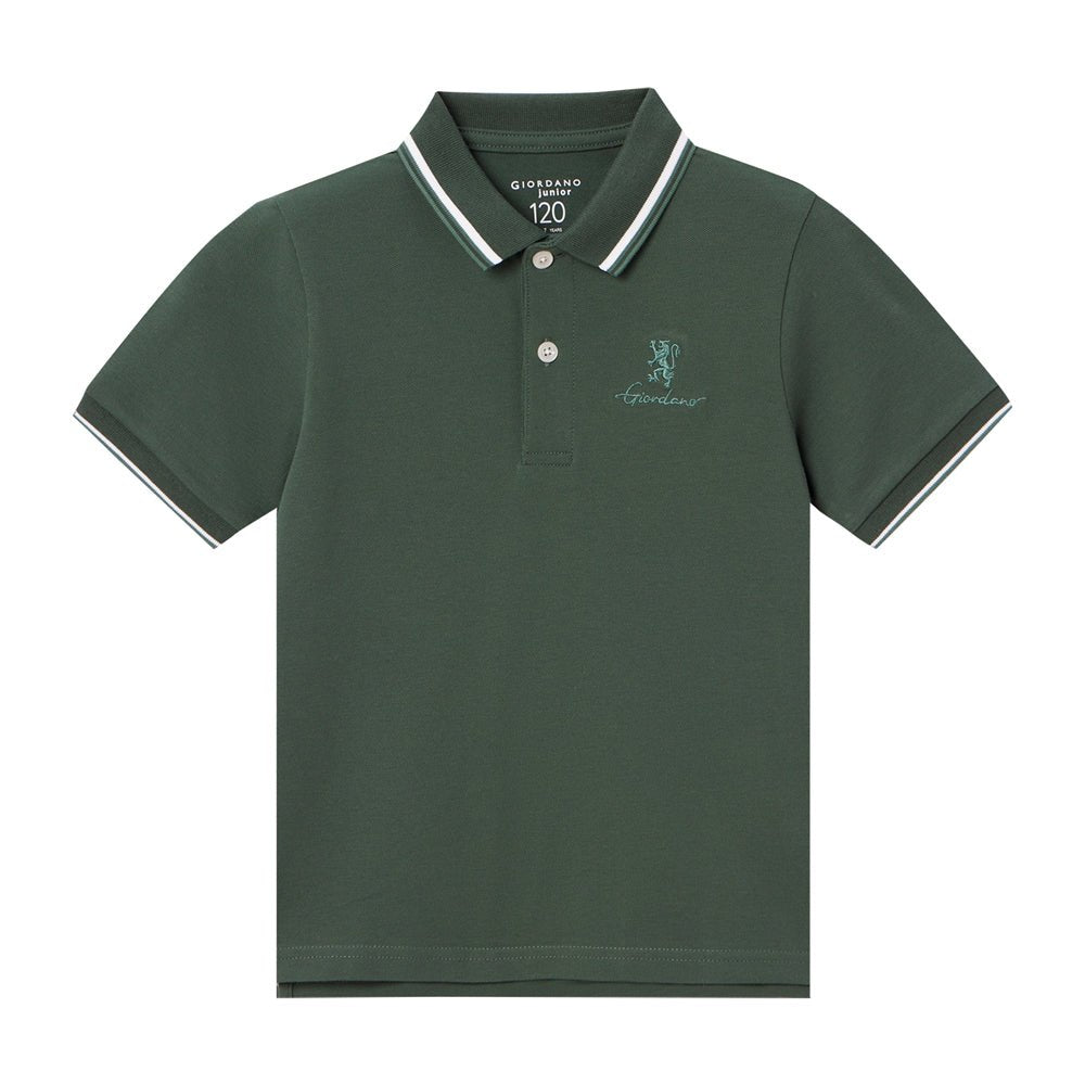 Junior's Slim Fit Cotton Pique Signature Embroidery Polo - Giordano