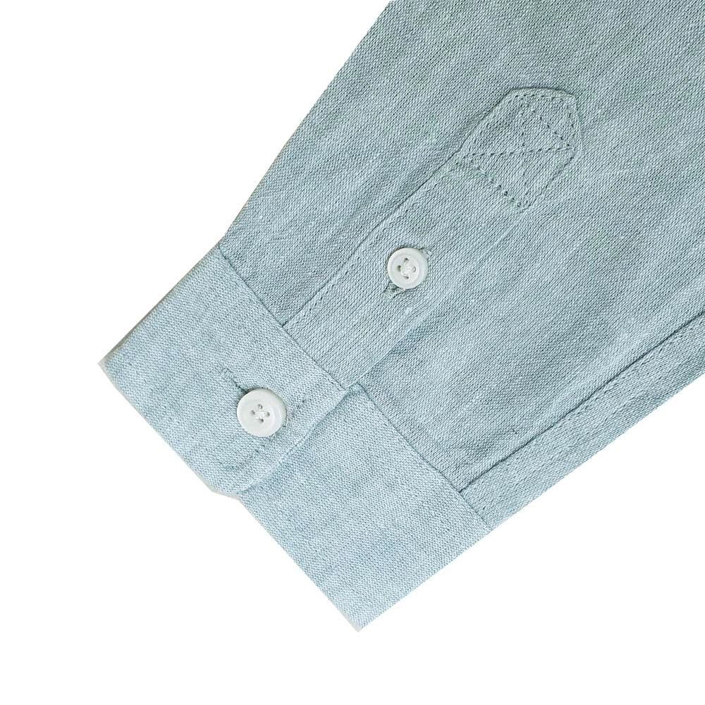 Kids Linen - Cotton Band Collar Shirt - Long Sleeve, Garment Wash - Giordano