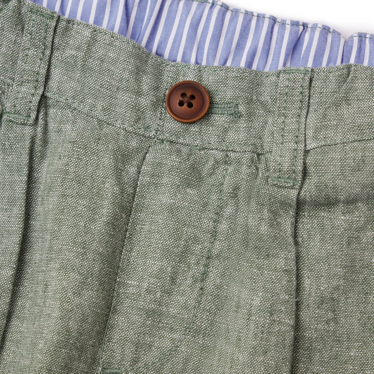 Kids Linen Cotton Capri Pants: Elastic Waist, Tapered Fit - Giordano