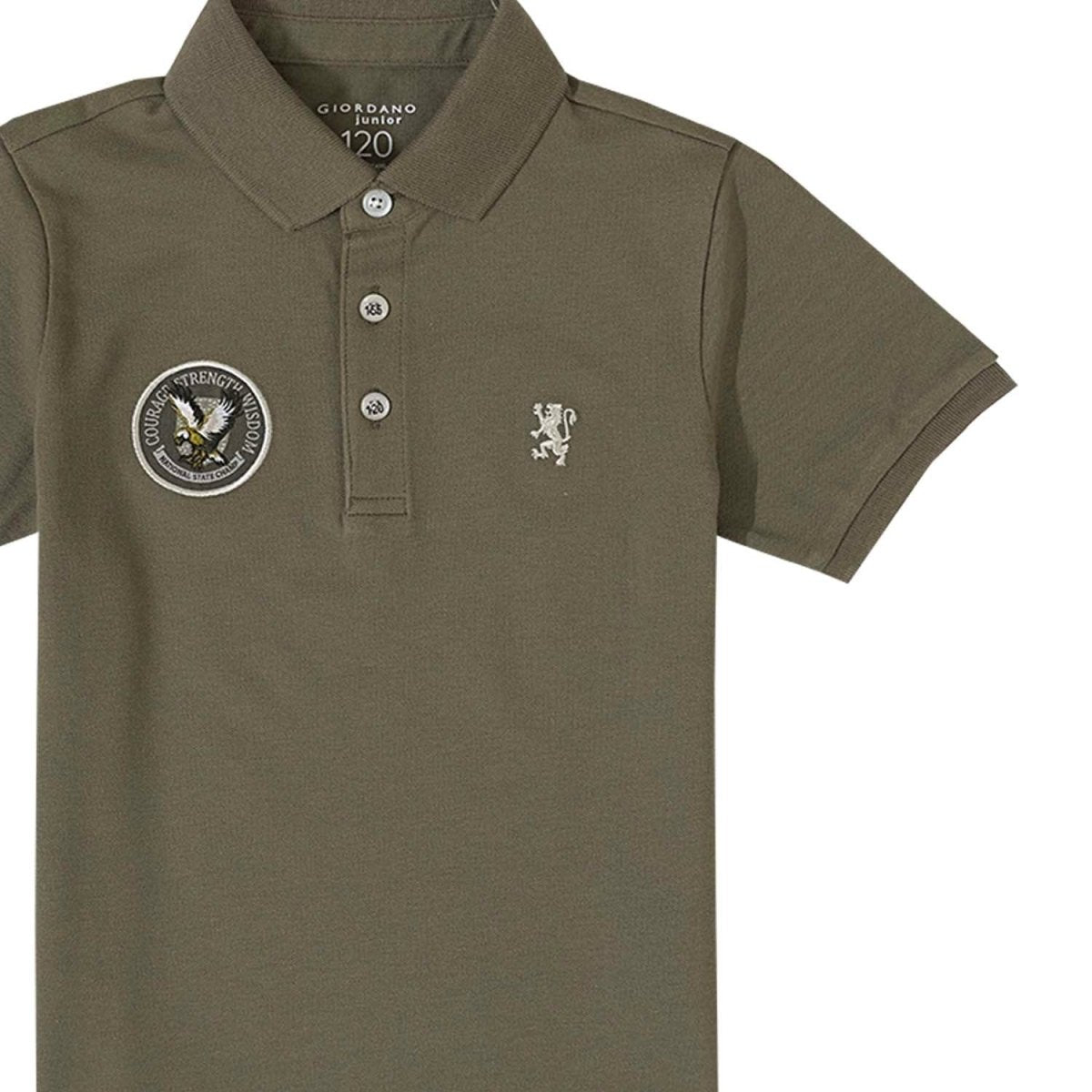 Kids' Lion Crest Polo: Slim Fit, Classic Style, Bold Detailing - Giordano
