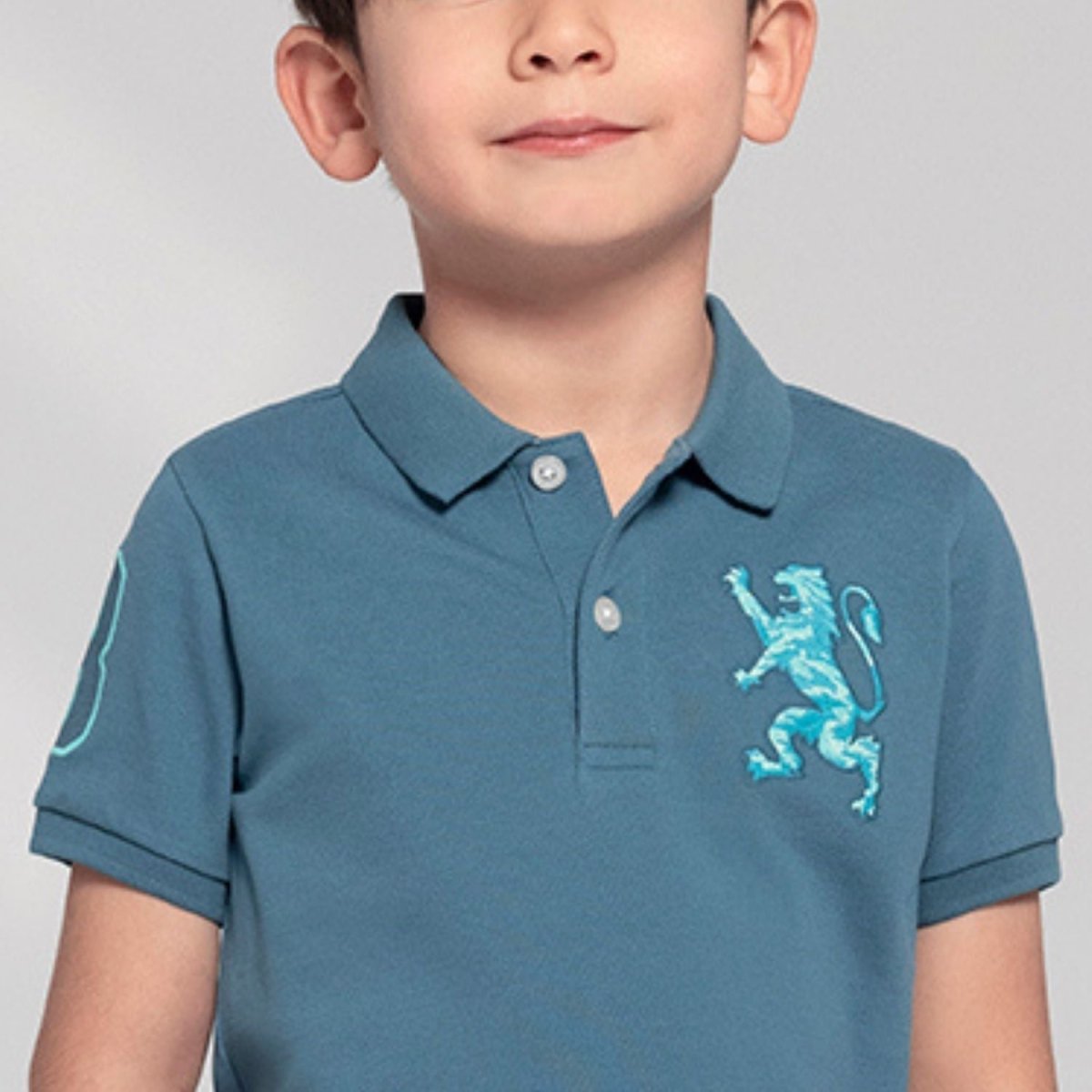 Kids' Lion Polo: 3D Embroidery, Comfort Piqué, Classic Style - Giordano