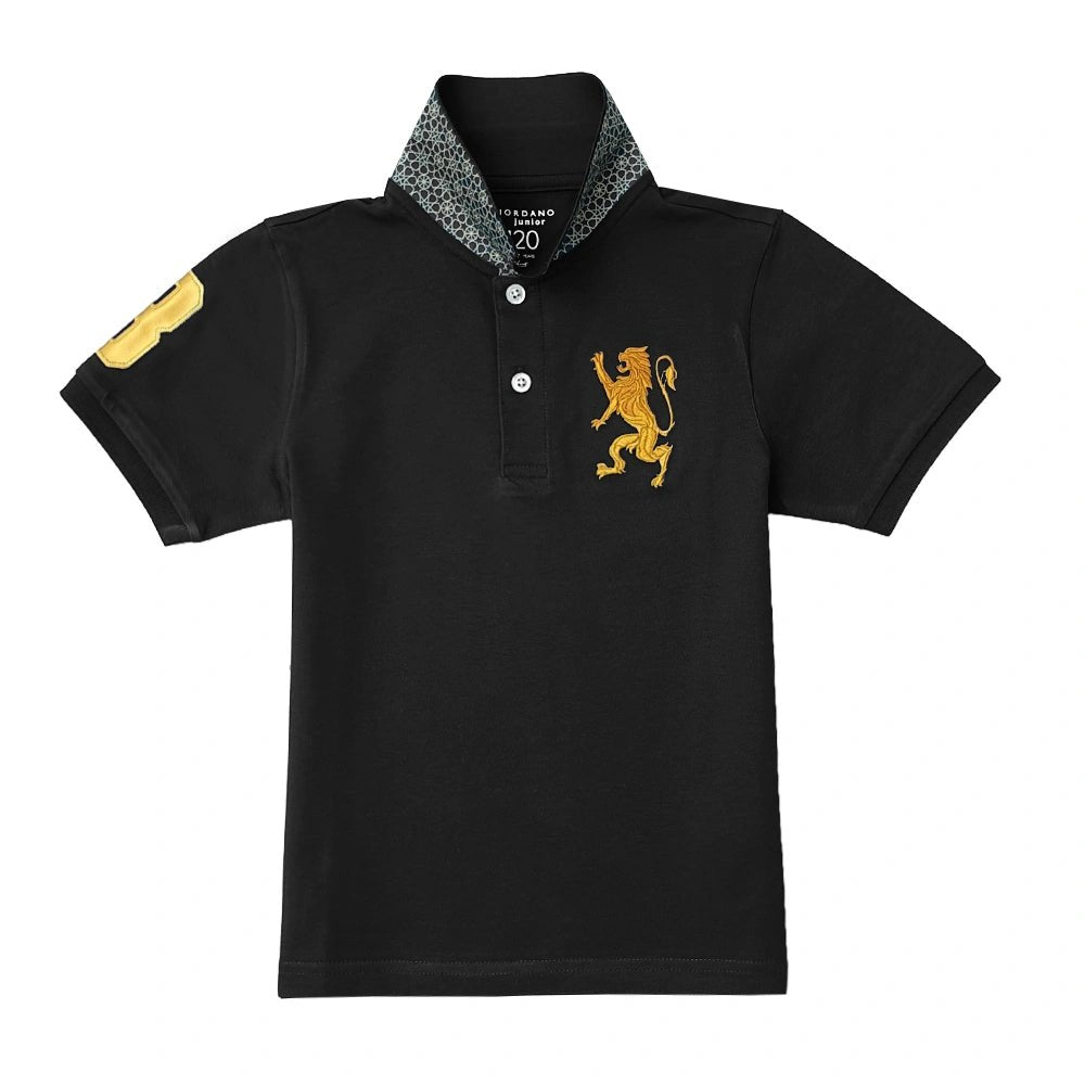 Kids' Lion Polo: 3D Embroidery, Comfort Piqué, Classic Style - Giordano