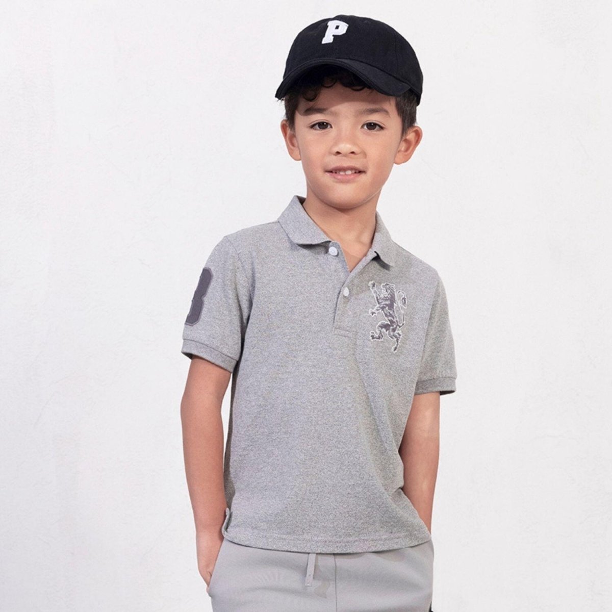 Kids' Lion Polo: 3D Embroidery, Comfort Piqué, Classic Style - Giordano