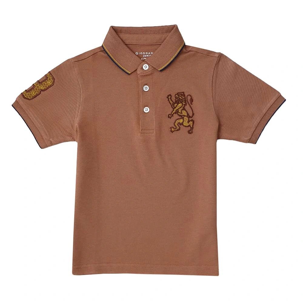 Kids' Lion Polo: 3D Embroidery, Comfort Piqué, Classic Style - Giordano