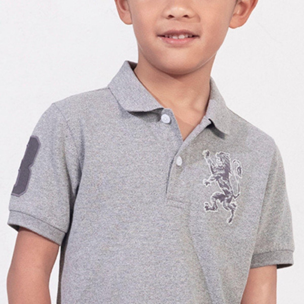 Kids' Lion Polo: 3D Embroidery, Comfort Piqué, Classic Style - Giordano