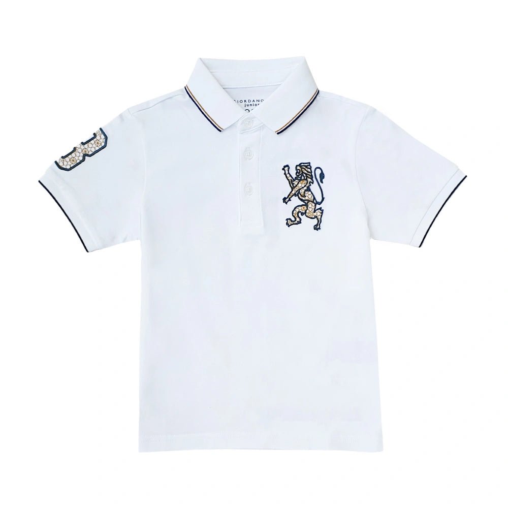 Kids' Lion Polo: 3D Embroidery, Comfort Piqué, Classic Style - Giordano