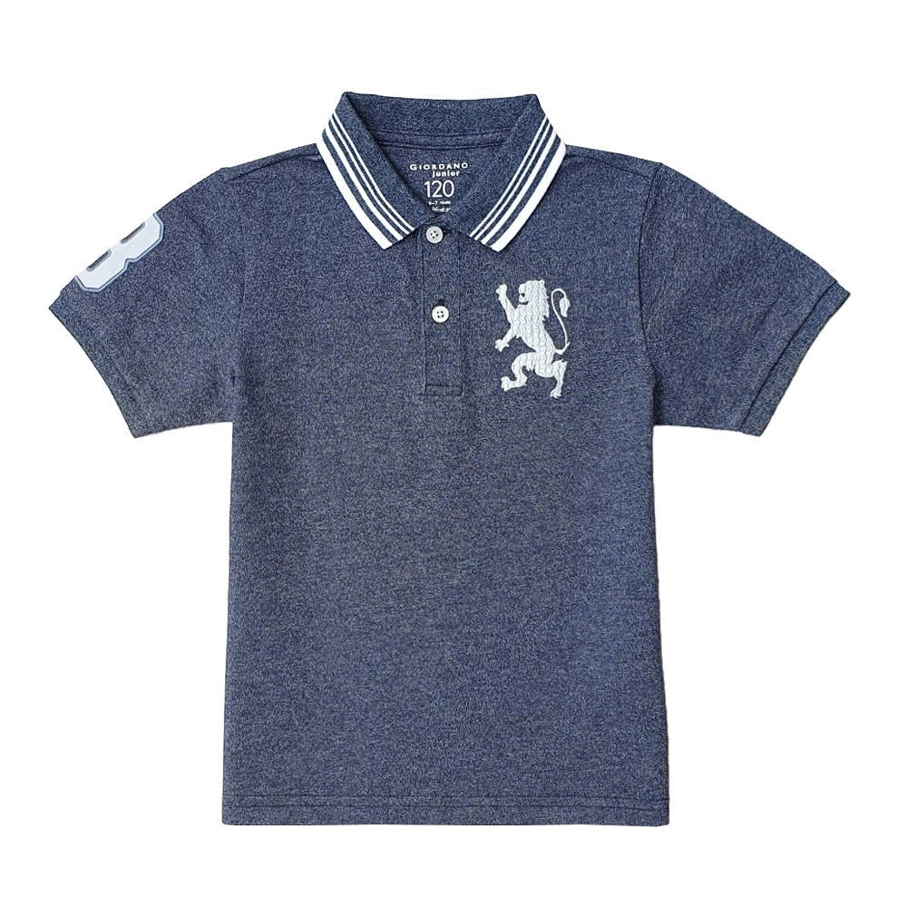 Kids' Lion Polo: 3D Embroidery, Comfort Piqué, Classic Style - Giordano