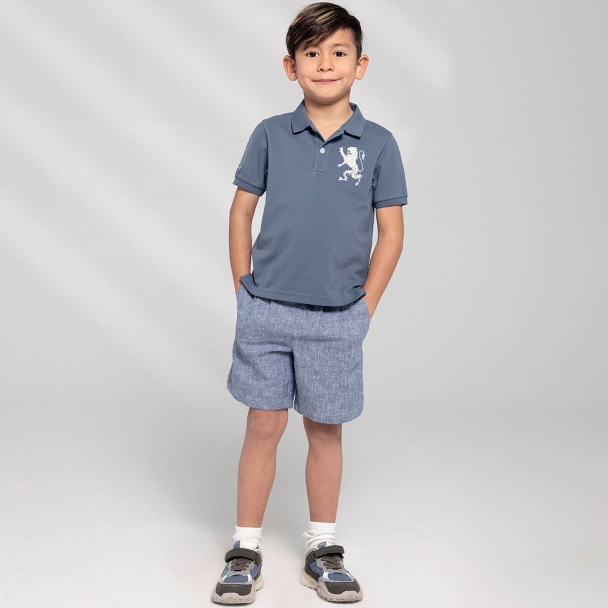 Kids' Lion Polo: 3D Embroidery, Comfort Piqué, Classic Style - Giordano