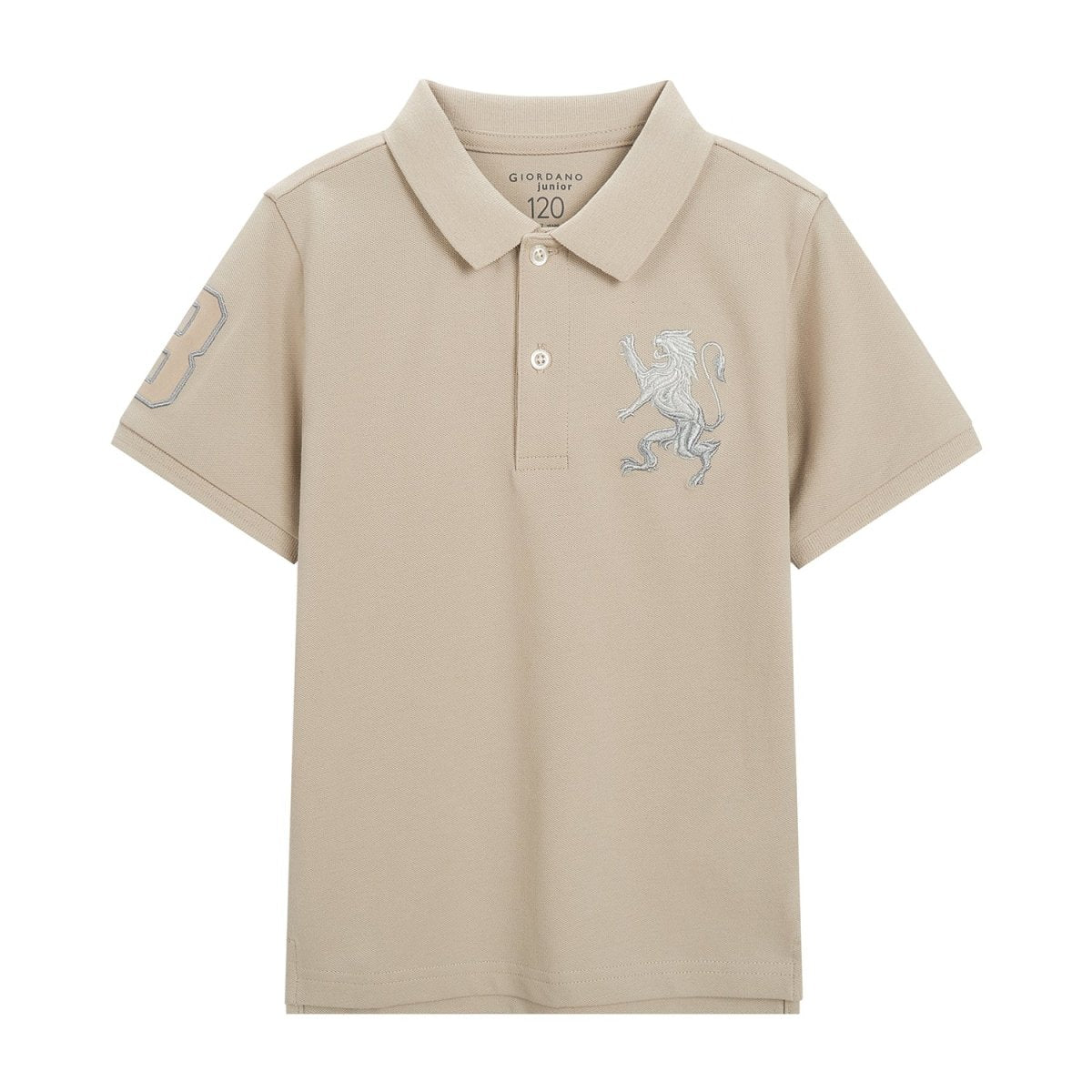 Kids' Lion Polo: 3D Embroidery, Comfort Piqué, Classic Style - Giordano