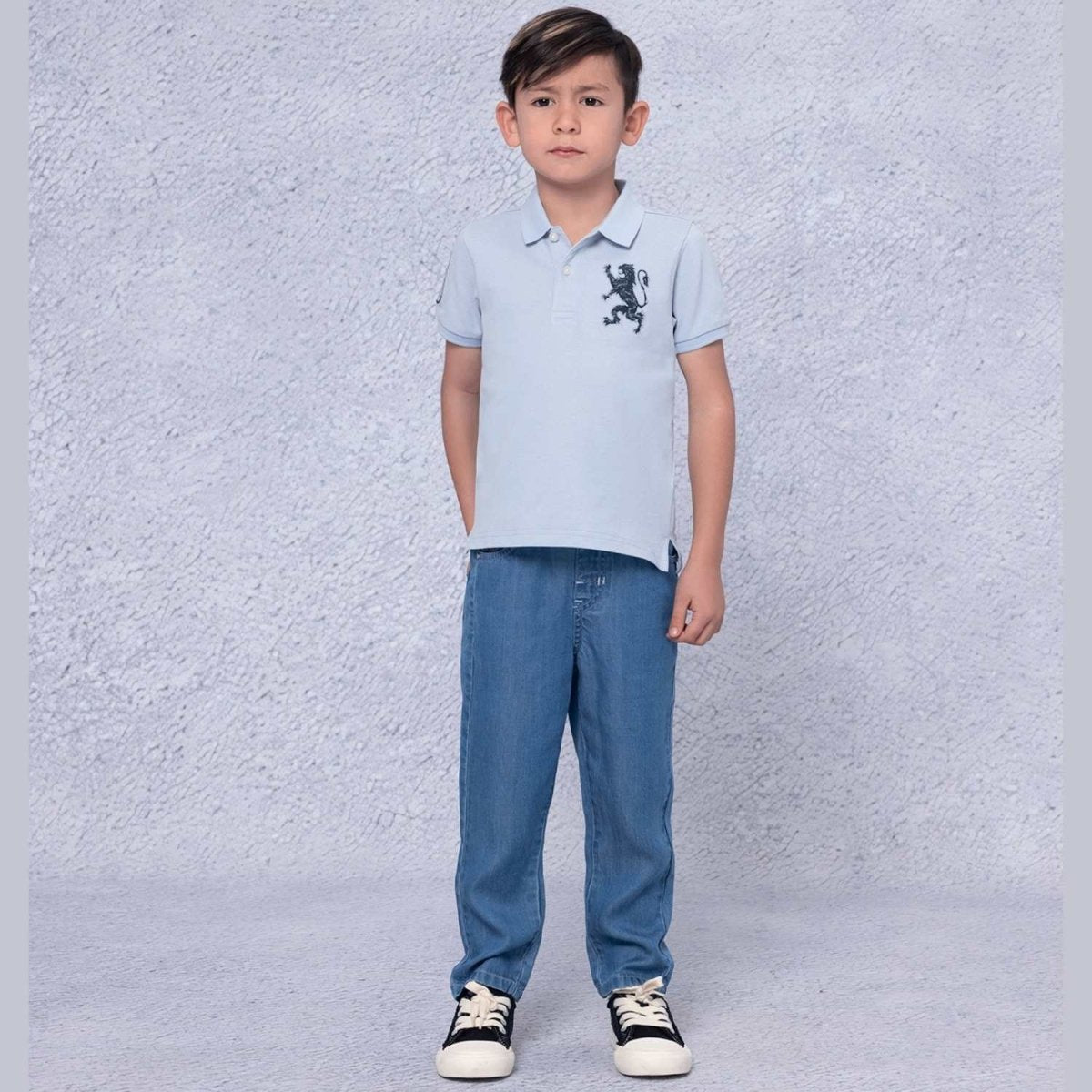Kids' Lion Polo: 3D Embroidery, Comfort Piqué, Classic Style - Giordano