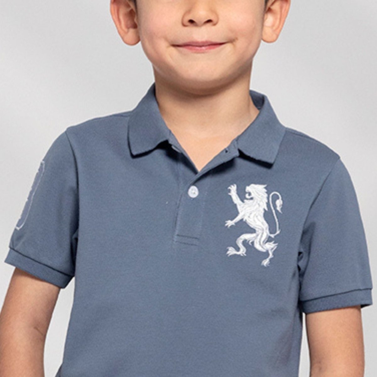 Kids' Lion Polo: 3D Embroidery, Comfort Piqué, Classic Style - Giordano