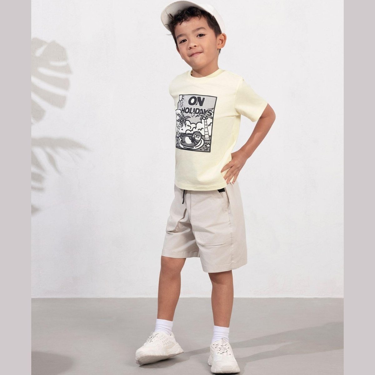 Kid's Mid - Rise Relaxed Fit Twill Shorts - Giordano