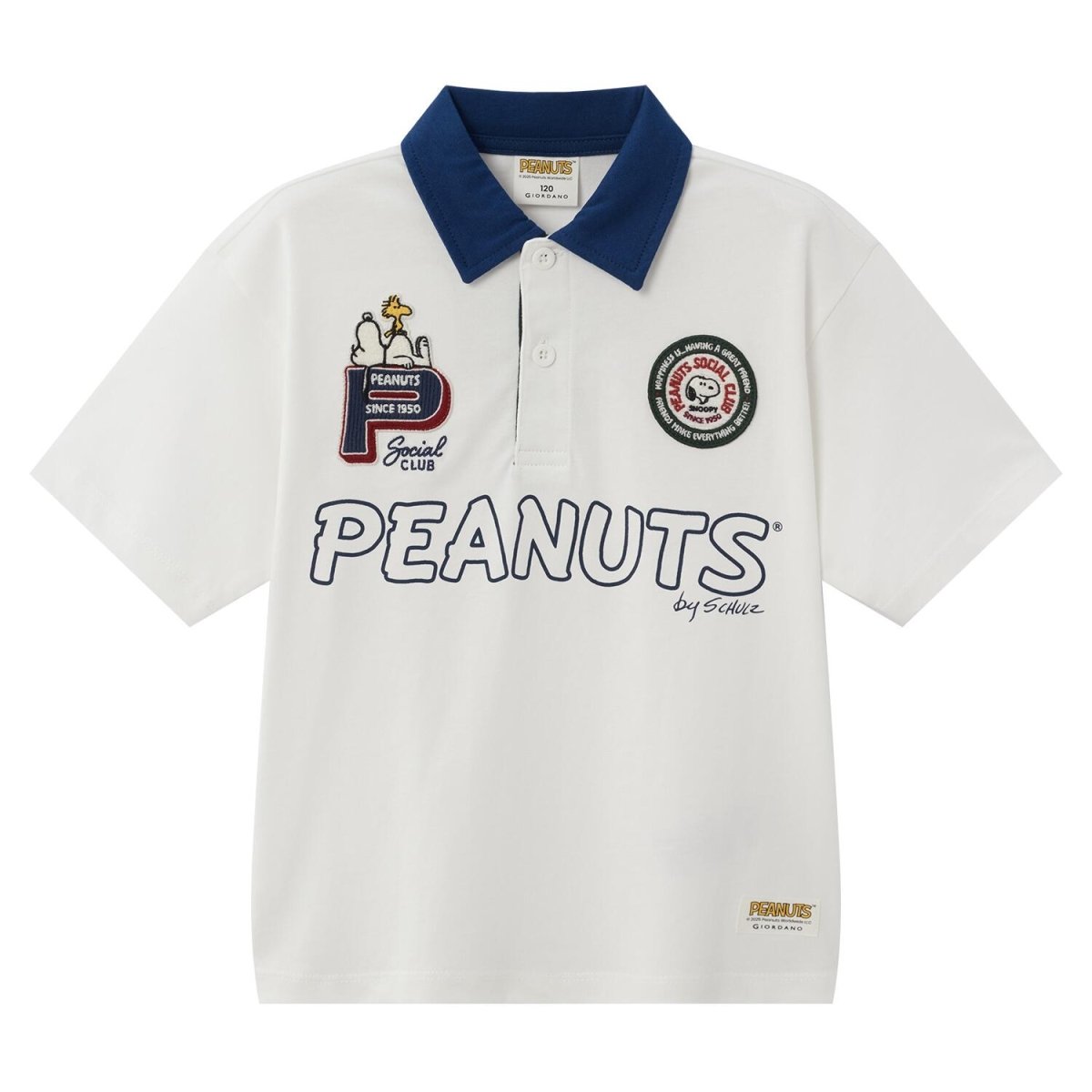 Kid's Peanuts Snoopy Cotton Jersey Polo Shirt - Giordano