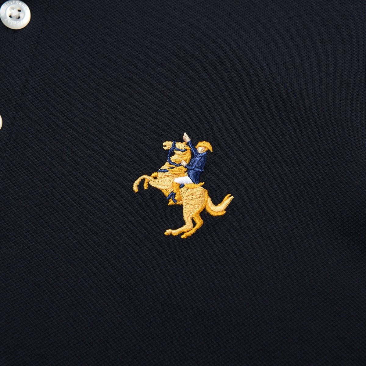 Kids Pique Flat Knit Collar Short Sleeve Slim Fit Small Napoleon Embroidery Bold Polo - Giordano